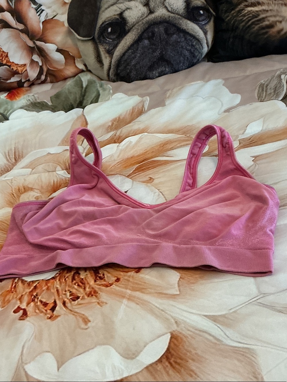 Sports bra pink 2X fits 40C no wires comfortable hand wash